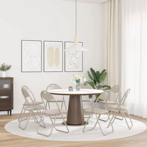  Összecsukható Étkezőszék 8 pcs Homokszín 48 x 43,5 x 81 cm