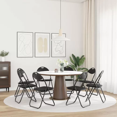  Összecsukható Étkezőszék 8 pcs Fekete 48 x 43,5 x 81 cm