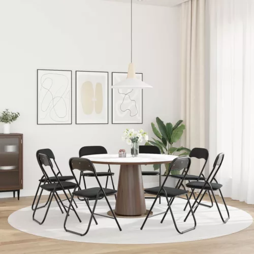  Összecsukható szék 8 pcs Fekete 48 x 44 x 78 cm Bársony