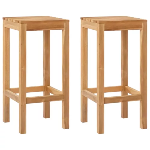  Bárszék 2 pcs Barna Tömör Teakfa