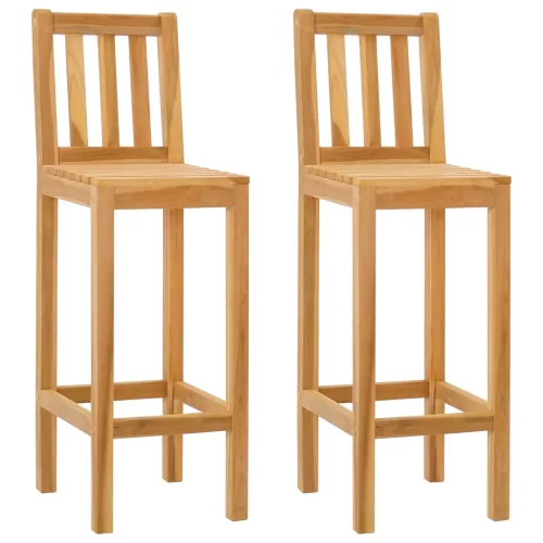  Bárszék 2 pcs Kezeletlen 35 x 45 x 110 cm Tömör Teakfa