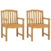  Kerti Szék 2 pcs Természetes 58 x 60 x 93 cm Tömör Teakfa