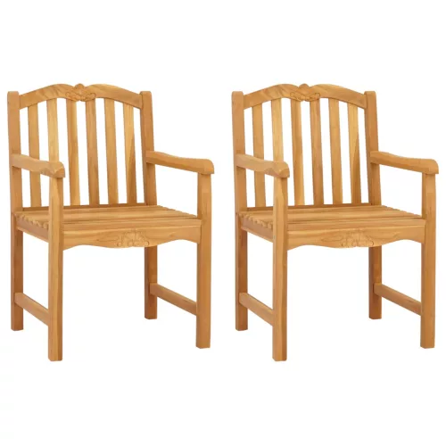  Kerti Szék 2 pcs Természetes 58 x 60 x 93 cm Tömör Teakfa