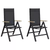  Fekvő Kerti Székek 2 pcs Fekete 58 x 73 x 111,5 cm Textilén