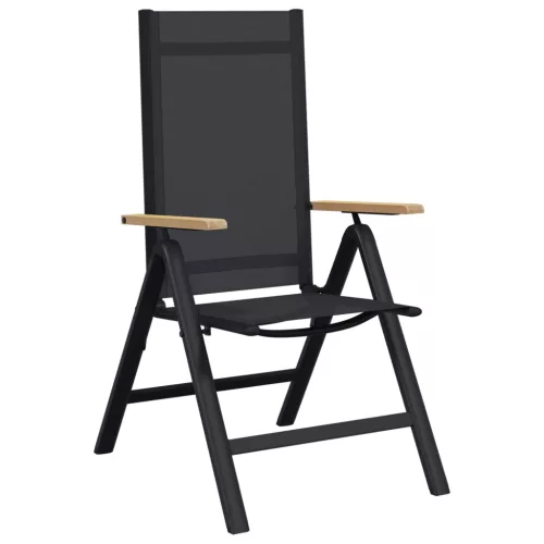  Fekvő Kerti Székek 2 pcs Fekete 58 x 73 x 111,5 cm Textilén