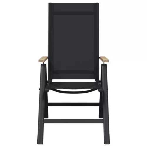  Fekvő Kerti Székek 2 pcs Fekete 58 x 73 x 111,5 cm Textilén
