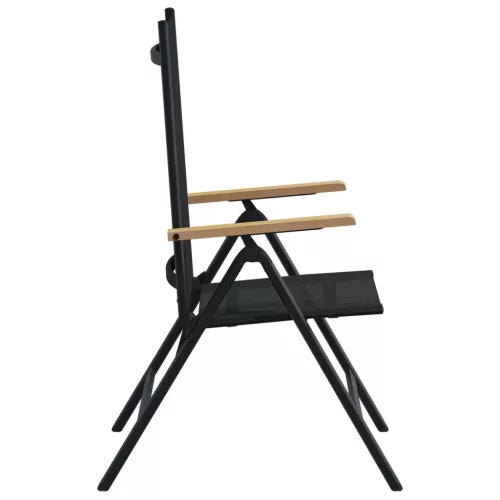  Fekvő Kerti Székek 2 pcs Fekete 58 x 73 x 111,5 cm Textilén