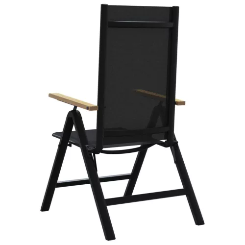  Fekvő Kerti Székek 2 pcs Fekete 58 x 73 x 111,5 cm Textilén
