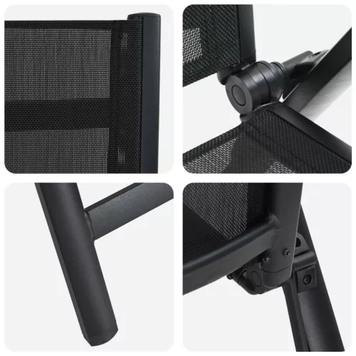  Fekvő Kerti Székek 2 pcs Fekete 58 x 73 x 111,5 cm Textilén