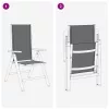  Fekvő Kerti Székek 2 pcs Fekete 58 x 73 x 111,5 cm Textilén