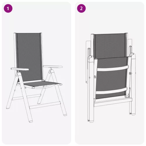 Fekvő Kerti Székek 2 pcs Fekete 58 x 73 x 111,5 cm Textilén