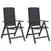  Fekvő Kerti Székek 2 pcs Fekete 58 x 71 x 112 cm Textilén
