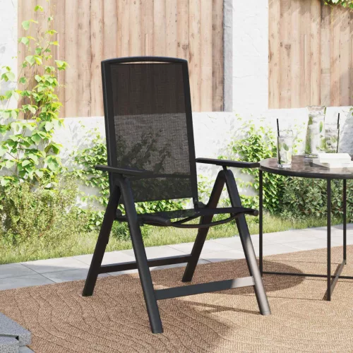  Fekvő Kerti Székek 2 pcs Fekete 58 x 71 x 112 cm Textilén