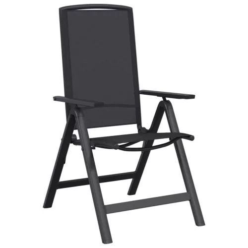  Fekvő Kerti Székek 2 pcs Fekete 58 x 71 x 112 cm Textilén