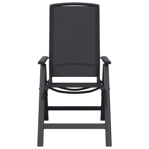  Fekvő Kerti Székek 2 pcs Fekete 58 x 71 x 112 cm Textilén