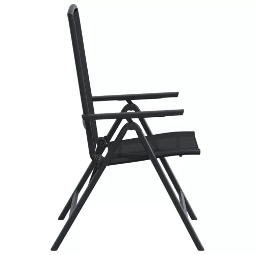  Fekvő Kerti Székek 2 pcs Fekete 58 x 71 x 112 cm Textilén