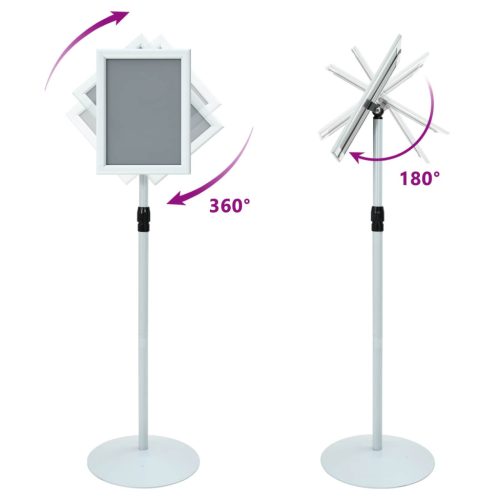  Pedestal poszter állvány Ezüst 33 x 33 x 123 cm PVC és Acél