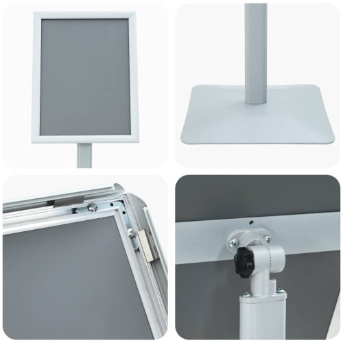  Pedestal poszter állvány Ezüst 32,5 x 27 x 126 cm