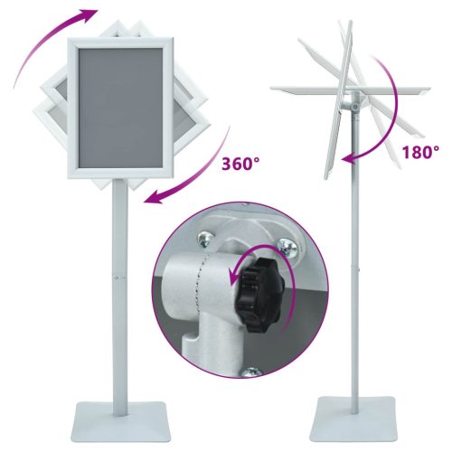  Pedestal poszter állvány Ezüst 32,5 x 27 x 126 cm