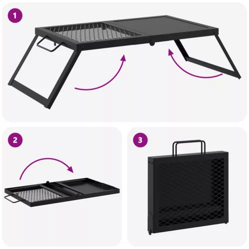  Összecsukható Kemping Grill Fekete 31,5 x 26,5 x 4 cm