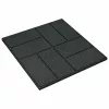  Lépőkő 6 pcs Fekete 40,5 x 40,5 x 2 cm Gumi