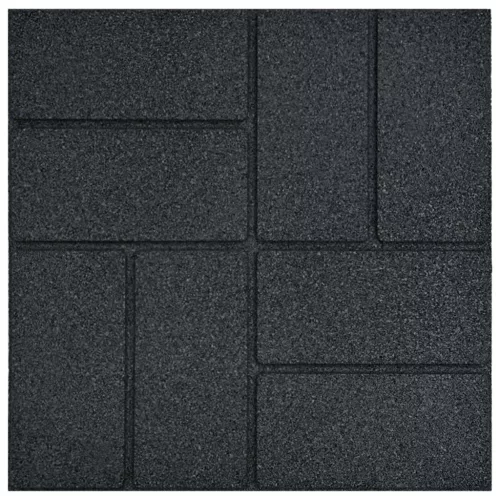  Lépőkő 6 pcs Fekete 40,5 x 40,5 x 2 cm Gumi