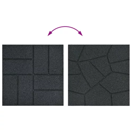 Lépőkő 6 pcs Fekete 40,5 x 40,5 x 2 cm Gumi