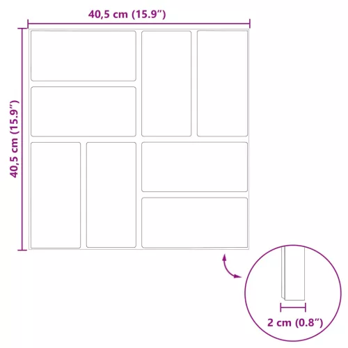  Lépőkő 6 pcs Fekete 40,5 x 40,5 x 2 cm Gumi