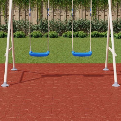  Lépőkő 6 pcs Piros 40,5 x 40,5 x 2 cm Gumi