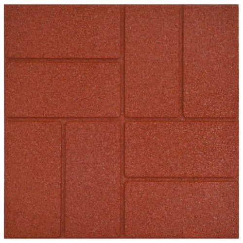  Lépőkő 6 pcs Piros 40,5 x 40,5 x 2 cm Gumi