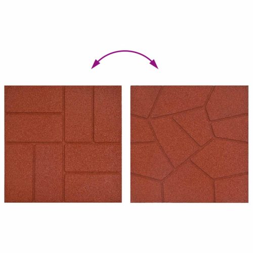  Lépőkő 6 pcs Piros 40,5 x 40,5 x 2 cm Gumi