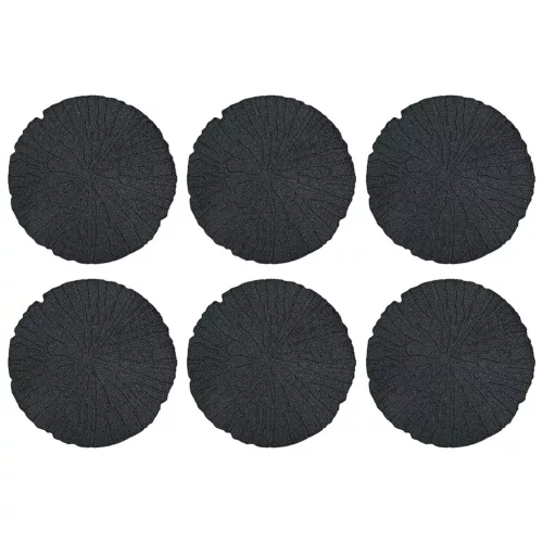  Lépőkő 6 pcs Fekete Ø 45 x 1,8 cm Gumi