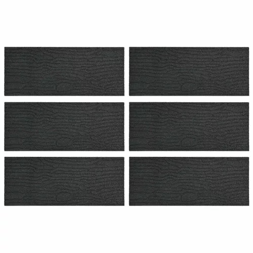  Lépőkő 6 pcs Fekete 60,5 x 25 x 2 cm Gumi