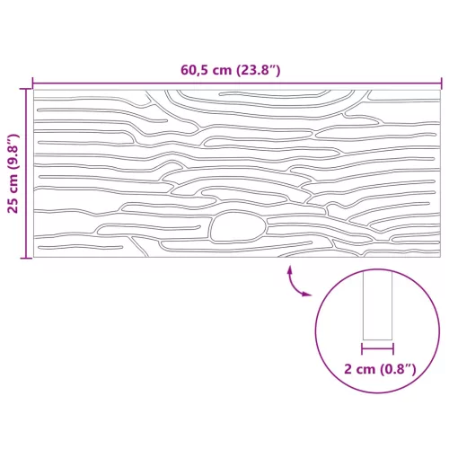  Lépőkő 6 pcs Fekete 60,5 x 25 x 2 cm Gumi