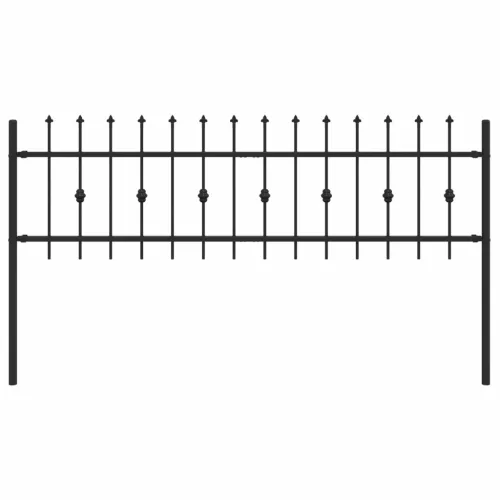  Tüskés kerítés Fekete 200 x 130 cm Porszórt acél