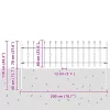  Tüskés kerítés Fekete 200 x 130 cm Porszórt acél
