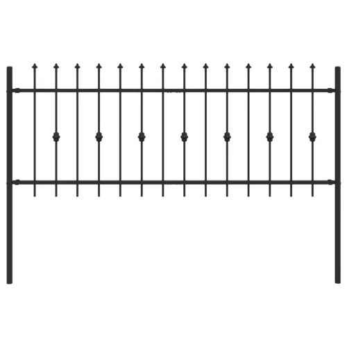  Tüskés kerítés Fekete 200 x 130 cm Porszórt acél