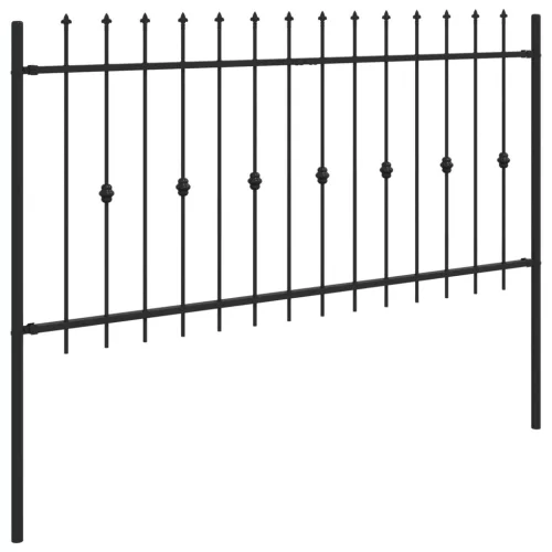  Tüskés kerítés Fekete 200 x 150 cm Porszórt acél