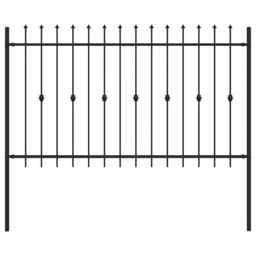  Tüskés kerítés Fekete 200 x 130 cm Porszórt acél