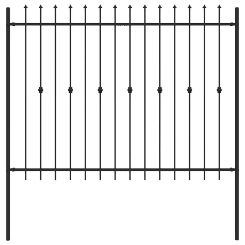  Tüskés kerítés Fekete 200 x 200 cm Porszórt acél