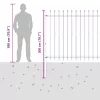  Tüskés kerítés Fekete 200 x 200 cm Porszórt acél