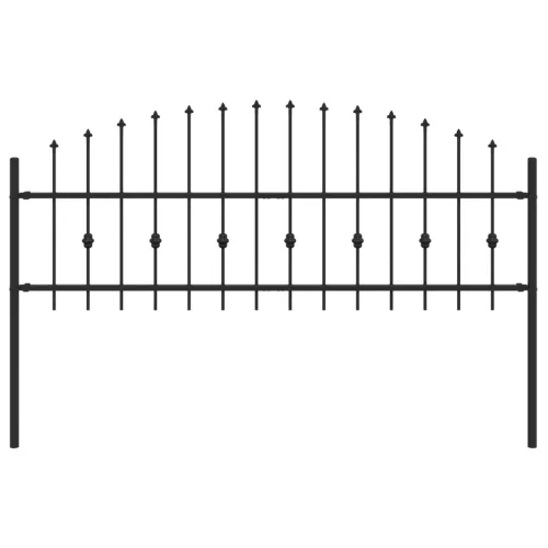  Tüskés kerítés Fekete 200 x 130 cm Porszórt acél