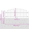  Tüskés kerítés Fekete 200 x 130 cm Porszórt acél