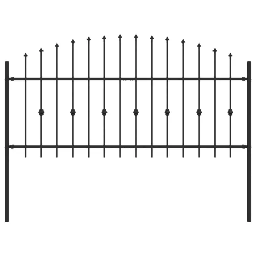  Tüskés kerítés Fekete 200 x 130 cm Porszórt acél