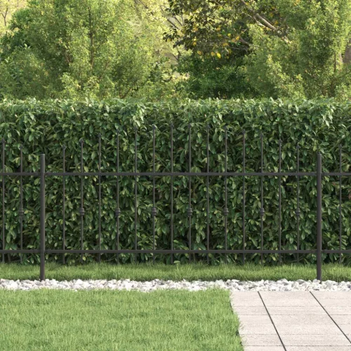  Tüskés kerítés Fekete 200 x 130 cm Porszórt acél