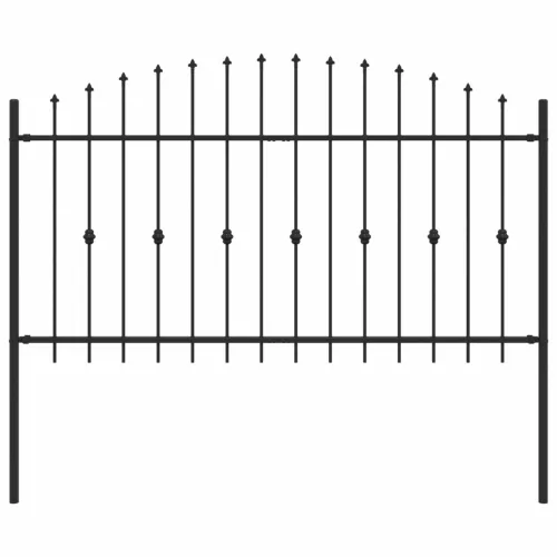  Tüskés kerítés Fekete 200 x 150 cm Porszórt acél