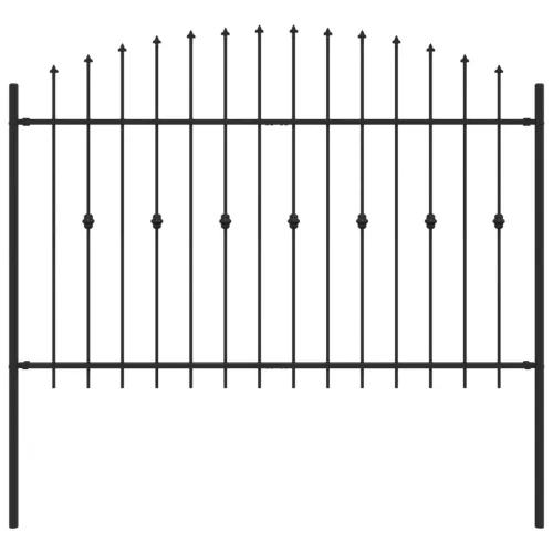 Tüskés kerítés Fekete 200 x 130 cm Porszórt acél
