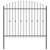  Tüskés kerítés Fekete 200 x 200 cm Porszórt acél