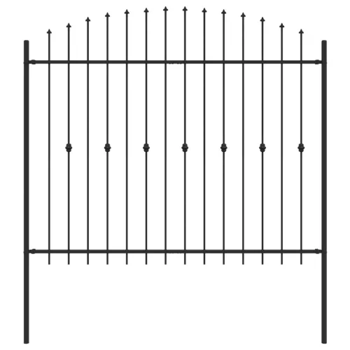  Tüskés kerítés Fekete 200 x 200 cm Porszórt acél