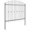  Tüskés kerítés Fekete 200 x 200 cm Porszórt acél